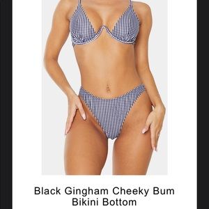 Pretty Little Thing Black and White Gingham Bikini